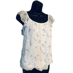 Luisa Ricci-Italy Size Large Polka Dot Bubble Top .NWOT100% Silk. (B30214)